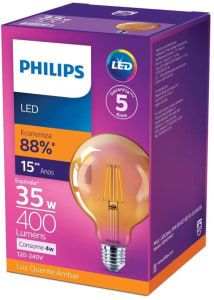 Lâmpada Led Philips Filamento 4W Bivolt (100-240V) Bulbo G93 Base E27