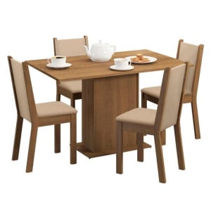 Conjunto Sala de Jantar Madesa Talita Mesa Tampo de Madeira com 4 Cadeiras - Mesa de Jantar com 4 Cadeiras - Magazine {{route.pmdStoreName}}Logo LuLogo Magalu