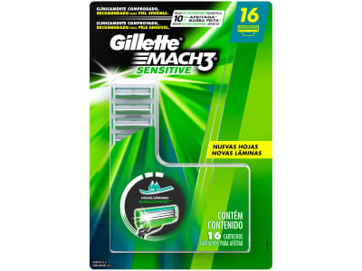 Carga Gillette Mach3 Sensitive - 16 Cargas