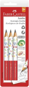 2 Unidades — Faber-Castell EcoLápis Jumbo - Lápis Grafite Jumbo Nº 2HB Triangular Total 6 Unidades