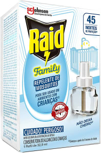 Repelente Líquido Elétrico Raid Kids 45 Noites Refil 32.9ml