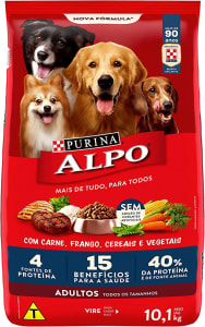 NESTLÉ PURINA ALPO Ração Seca para Cães Receitas Caseiras Carne Grelhada com Vegetais 10,1kg