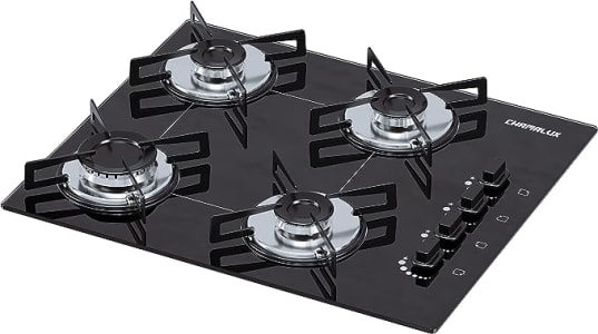 Chamalux Ultra Chama - Cooktop 4 bocas, Bivolt, Preto