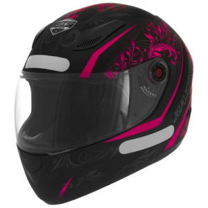 Capacete Mixs Fokker Racing Girls 2 ABS Preto E Rosa Neon