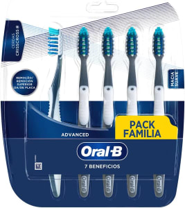 Escova Dental Oral-B Pro-Saúde 7 benefícios - 5 Unidades