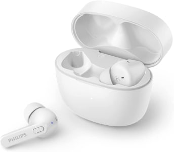 PHILIPS Fone de ouvido sem fio TWS, Bluetooth com microfone (Branco)