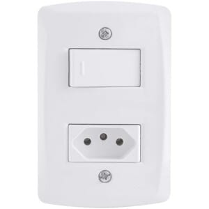 Conjunto Interruptor e Tomada Tramontina Lux2 Branco