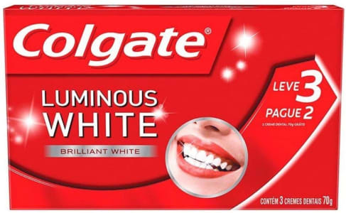 Creme Dental Colgate Luminous White Brilliant Mint 70g Promo Leve 3 Pague 2