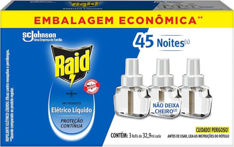 Raid, Repelente Elétrico Líquido com 3 unidades