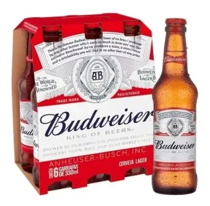 4 Packs — Cerveja Budweiser 330 Ml Long Neck Com 6 Unidades (Total 24 unidades)