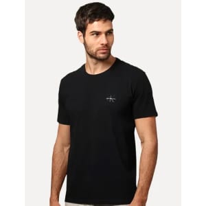 Camiseta Calvin Klein Jeans New Mono Logo Re Issue Preta Preta Lg