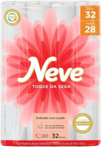 Neve Papel Higiênico Toque de Seda, 32 Rolos