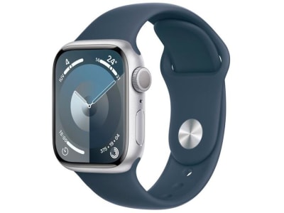 Apple Watch Series 9 GPS Caixa Prateada de Alumínio 41mm Pulseira Esportiva Azul-tempestade P/M - Smartwatch e Acessórios - Magazine