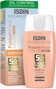 Protetor Solar Facial ISDIN Fusion Water 5 Stars Color FPS 50 50ml