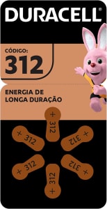 Pilha Auditiva nº 312 Duracell 6 Unidades