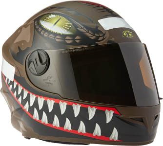 Capacete New Liberty Four Kids Raptor Infantil 54 Viseira Iridium Marrom