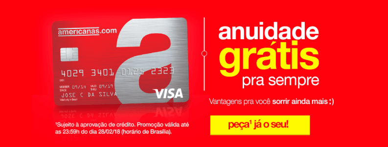 Cartão Americanas Com Anuidade Grátis Pra Sempre!