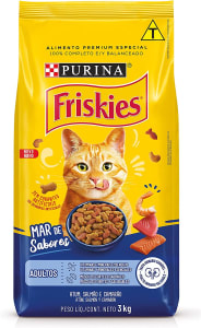 Nestlé Purina Friskies Ração Seca para Gatos Adultos Peixes e Frutos do Mar 3kg