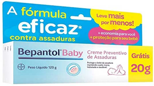 Creme Preventivo de Assaduras para Bebês, Embalagem Econômica, Bepantol Baby, 120 g