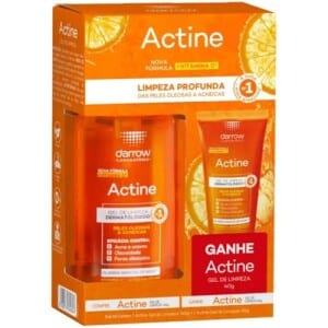 Kit Gel De Limpeza Facial Actine Pele Acneica 140g + 40g
