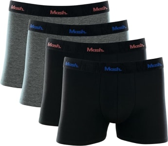 Kit 4 Cuecas Boxer Mash Cotton Algodão Elástico Premium 35MM Box Masculino Adulto