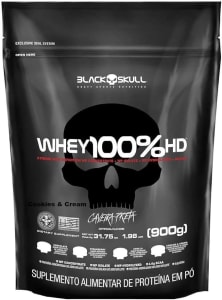 Whey 100% Hd - 900G Refil Cookies e Cream, Black Skull