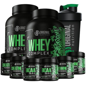 Kit 2X Whey Complex + 2X Bcaa + 2X Glutamin + 2X Crea + Shaker