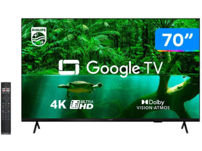 Smart TV 70” 4K UHD D-LED Philips Série 7408 VA - Wi-Fi Bluetooth Google Assistente 4 HDMI 2 USB