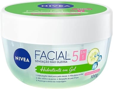 NIVEA Hidratante Facial em Gel 100g - Sua fórmula especial deixa a pele sequinha e bem cuidada por 24h, não obstrui os poros e controla a oleosidade, 