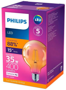 LED Filamento G93 2500K 400LM 100-240V, Philips, 4W