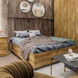 Cama Box Casal Mônaco Tcil Móveis Imbuia Rustic