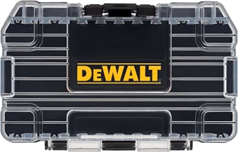 vDEWALT Caixa de ferramentas ToughCase, para peças pequenas de plástico, organizador de 1 compartimento, trava de clipe para fechamento seguro (DWASTC