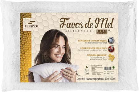 Travesseiro Favos de Mel Plus para Fronhas Revestimento - Branco 50x70cm Fibrasca 4945