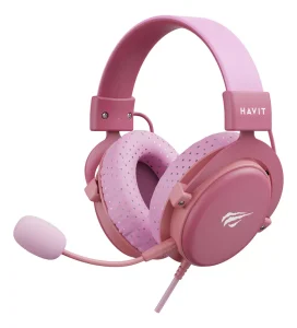 Fone De Ouvido Gamer Headset Havit H2015d Pc/xbox/ps4/5 Pink Cor Rosa