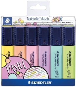  Marcador de Texto, Staedtler, Textsurfer Classic, 364 CWP6, 6 Cores Pastel 