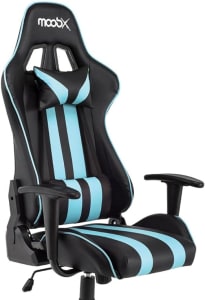 Moob Cadeira Gamer Reclinável Nitro Com Almofadas para Lombar e Pescoço Preto/Azul