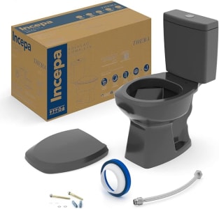 Kit Vaso Sanitário com Caixa Acoplada e Assento Soft Close Thema Incepa, Cor: Preto