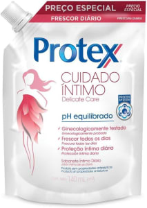 10 Unidades de Sabonete Íntimo Líquido Protex Delicate Care 140ml Refil