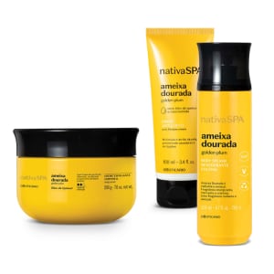 Combo Nativa SPA Ameixa Dourada: Creme Anti-Atrito 100ml + Creme Esfoliante Corporal 200g + Body Splash 200ml