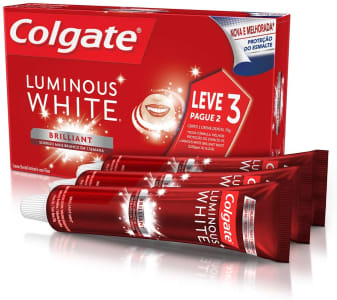 2 unidades -  Creme Dental Colgate Luminous White Brilliant Mint 70G Promo Leve 3 Pague 2 