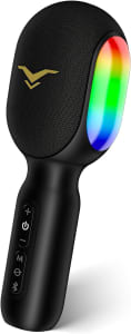 Microfone karaokê sem fio SingFree, microfone Bluetooth portátil 5-em-1 com 4 modos de som, RGB luz, alto-falante embutido, máquina karaoke profissional para carro party, presente para infantil adulta