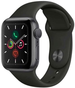 Apple Watch Series 5 Gps - 40 mm - Alumínio Cinza Espacial - Pulseira Esportiva Preto e Fecho Clássico - Mwv82bz/a