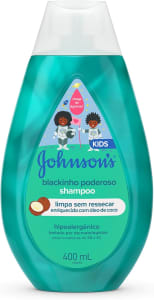 Johnson's Baby Shampoo Infantil Para Cabelos Crespos Blackinho Poderoso, 400ml