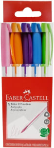 2 Pacotes Caneta Trilux Cartela Com 5 Cores, Faber-Castell, 032/ESC, Multicor