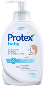 2 Unidades - Sabonete Líquido Infantil para Bebês 200ml Protex Baby