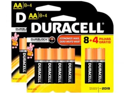 Kit Pilha Duracell Alcalina Tipo AA - 24 unidades