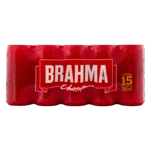 4 packs Cerveja Brahma Chopp Lager lata 269ml 15 unid cada (Total 60 unidades)