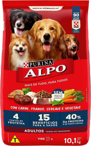 Ração Cães Adultos Carne e Frango 10,1kg - ALPO