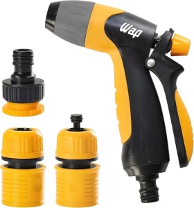 WAP Kit Irrigação Regulável com Aquastop e Trava de Fluxo Contínuo para Mangueira 1/2' GKIR01 -Amarelo, preto e cinza