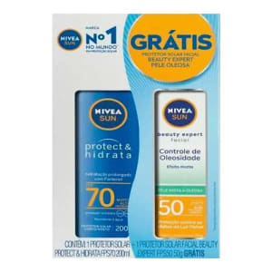 Kit Protetor Solar Nivea Sun Protect 70 FPS 200ml + Protetor Solar 70 FPS 50ml